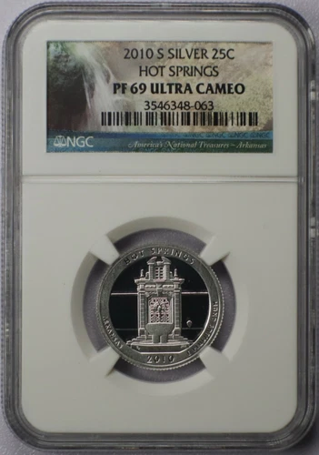 2010-S 25c Hot Springs Silver Quarter - NGC PF 69 Ultra Cameo