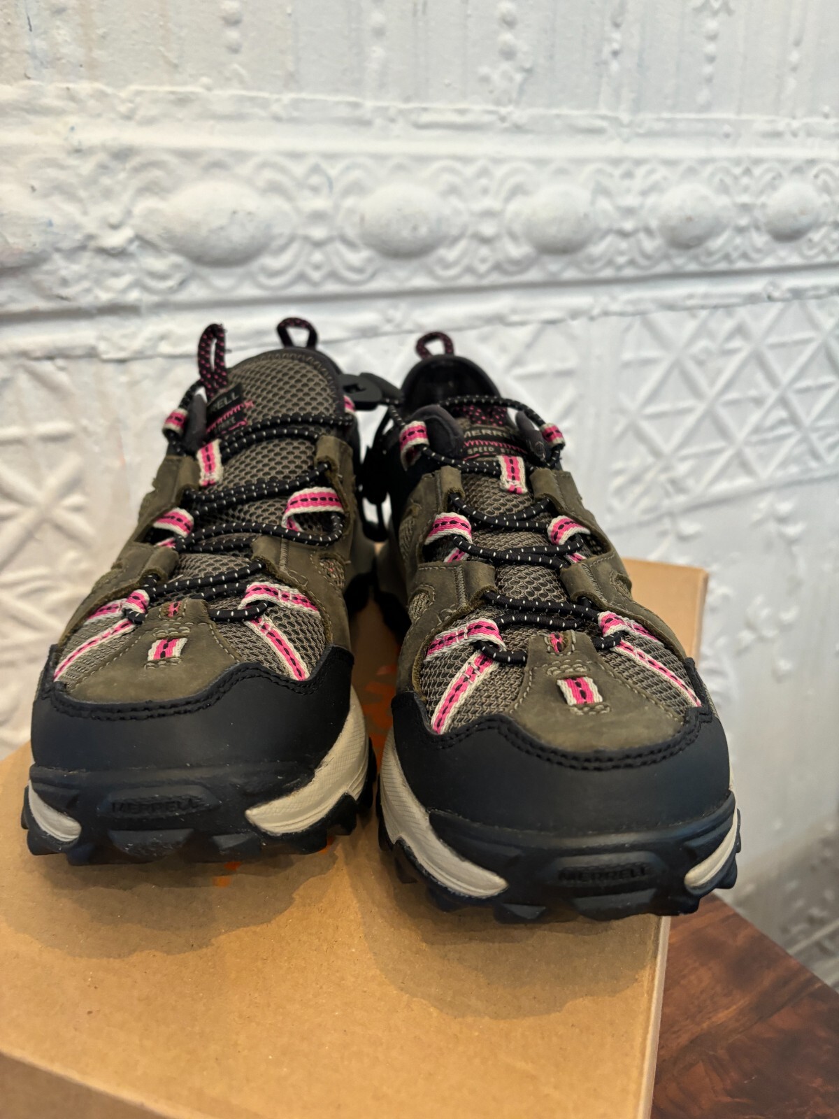 Nuovo senza scatola Merrell sandalo donna Speed Strike setaccio in pelle J135168 lichene US 7 5