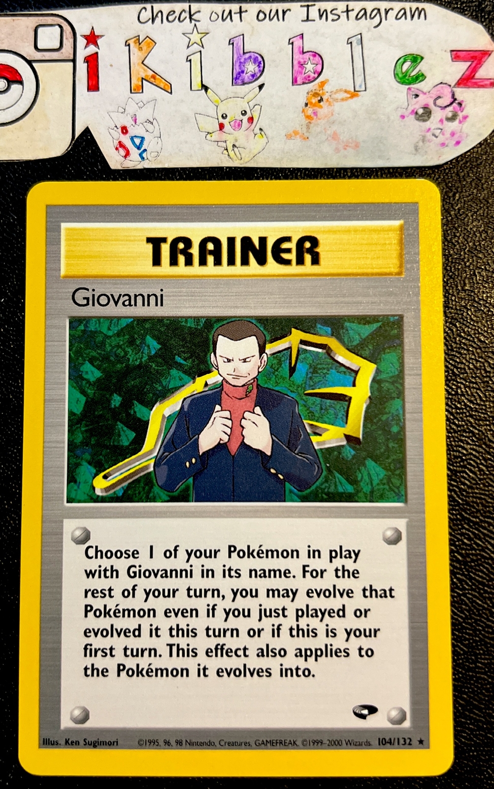 Giovanni 104/132 NM Non Holo Rare Original Gym Leader Pokémon Card!