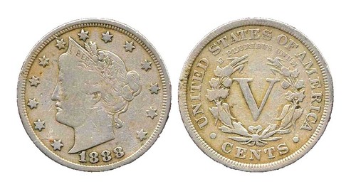 1888 Liberty V Nickel ICG VF20 | eBay