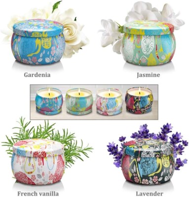 Set Di 4 Candele Profumate AMARI | Regalo Donna Con Cera Di Soia - Foto 4