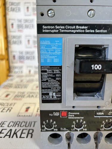 FXD63B100 SIEMENS 3 POLE 100A 600VAC 35KA SENTRON CIRCUIT BREAKER NEW SURPLUS - Picture 2 of 2