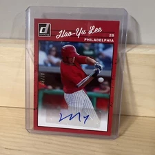 2023 Donruss Baseball Hao-Yu Lee AUTO RED 77/99 Philadelphia Phillies Prospect