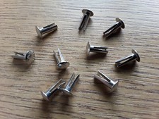 7/64" (2.7mm) x 5/16" (8mm) Bifurcated Nickel plated steel Rivet Oval Head