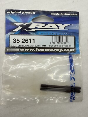 XRAY Adj. Turnbuckle M4 L/R 51 mm - Hudy Spring Steel (2) - XRA352611 F9