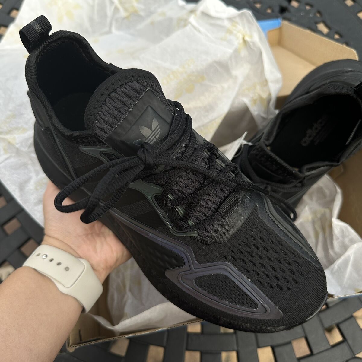 Adidas ZX 2K Boost Triple Black Kid's Athletic Shoes FW8264 Adidas ZX 2K Boost Triple Black Kid's Athletic Shoes FW8264