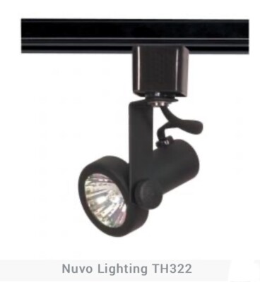Satco Nuvo TH322 Gimbal Ring MR16 Track Head for 1 Light GU-10 Black 50W Lightin