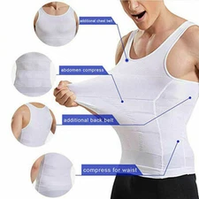 Mens Body Slimming Belly Control Shaper Vest Tank Top Shirt Shapewear Underwear