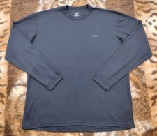 Patagonia Men's Large Capilene Midweight Crew Base Layer Shirt Black Made In USA
