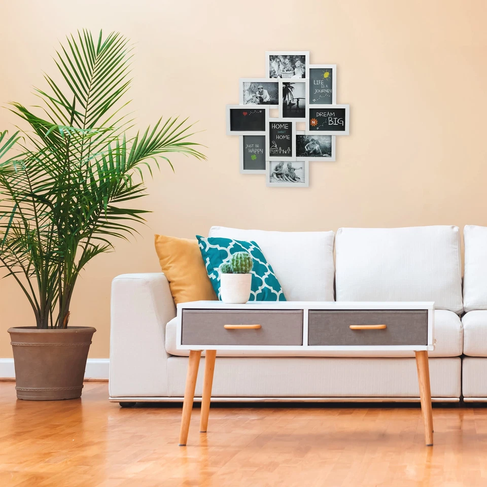 Marco de fotos collages para 10 cuadros vertical u horizontal pared marco de plástico... Foto 2 de 4