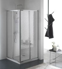 Box doccia due lati scorrevole in pvc e alluminio h185cm Merbo Ribro