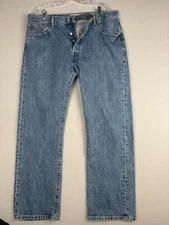 Levi’s 501 Jeans Mens 38x32 Blue Button Fly Denim Red Wing 4167