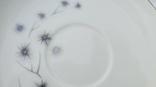 Vtg Platinum Starburst Saucers Creative Fine China Set Of 4 #1014 5 1/2 in - Picture 8 of 12