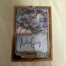 Nick Gonzales 2024 Bowman Chrome Orange Refractor Auto /25 Pirates (RC)