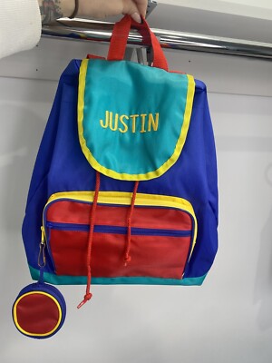 VINTAGE 90s JUSTIN EMBROIDERED BACKPACK LILLIAN VERNON KIDS | eBay
