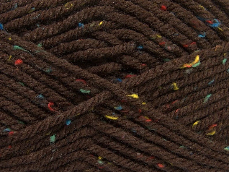 Lote de 4 fios de lã tweed supervolumoso 4x100g marrom - Imagem 2 de 4