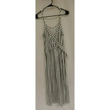 Caution to the Wind Romper Size Medium Stripe Black and White Anthropologie (57)