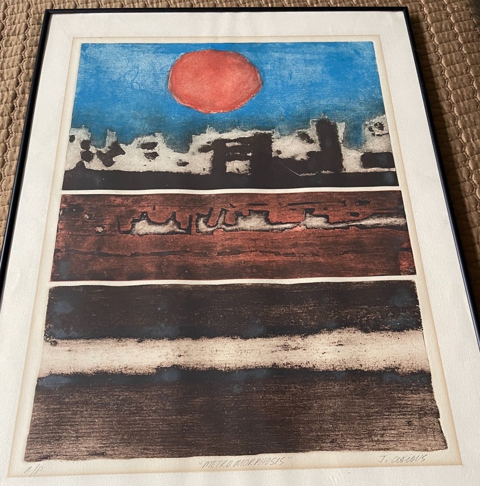 Vintage 1960s Abstract Artist Proof Print Mid Century Modern Wall Art Chious - 2