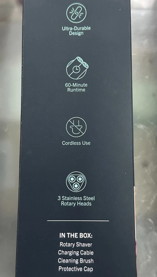 PERRY ELLIS 可充电无绳不锈钢峰值精密旋转 SHAVER — 第 2/3 张图片