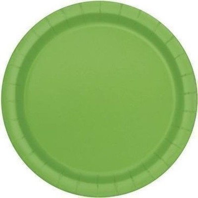 Gadget - Unique Party: 8 Lime Green 7'' Plates Sup. Piatto 18 Cm Verde Lime Sup -
