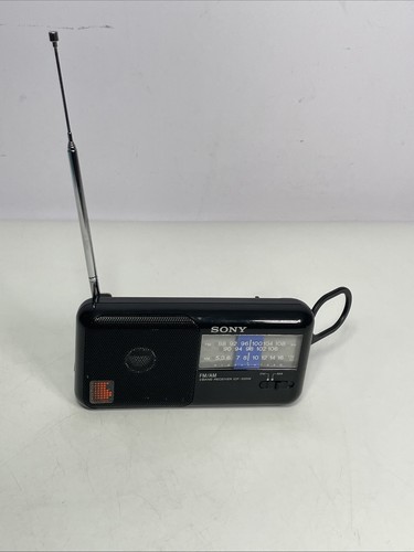 Sony ICF-350W Portable AM/FM Radio 2 Bands Small Black Pre Owns Tested