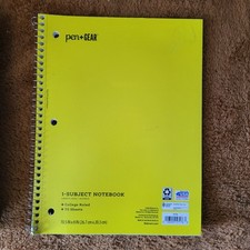 Pen gear 1 Subject Spiral Notebook, 70 Wide Ruled Sheets 10.5 x8 Yellow