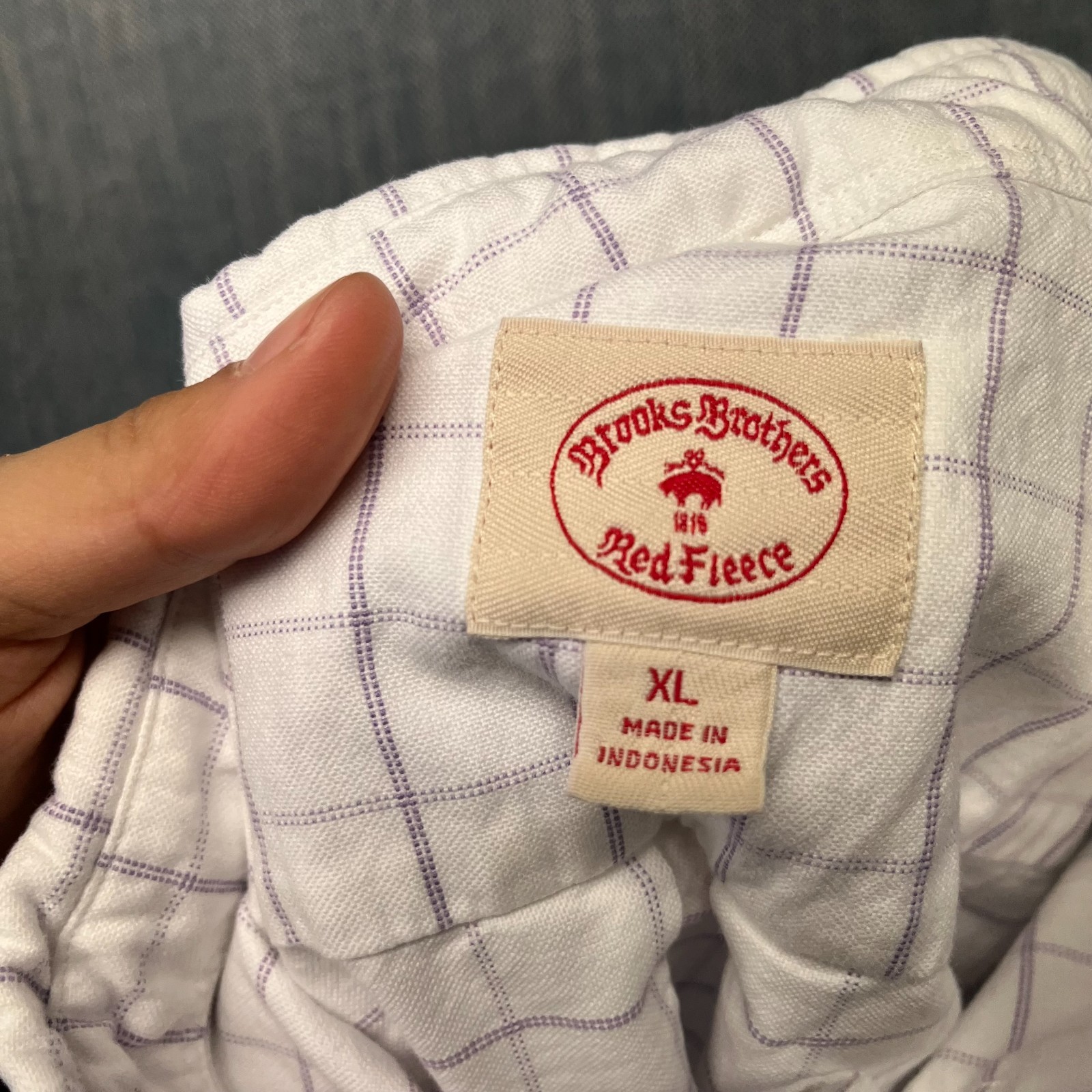 Brooks Brothers Red Fleece Men's Shirt Size XL White Short Sleeve Oxford Plaid thumbnail 11