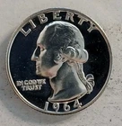 1964-P Mirror-like Cameo Proof 90% Silver Washington Quarter #1
