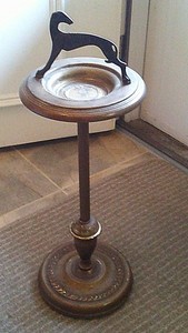 Vintage Greyhound Brass Ashtray Stand 29" **Free Shipping**