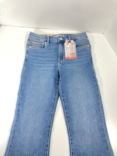 Levis 726 Flare Jeans Girls 10 25X27 Blue Denim Stretch Adjustable High Rise NWT - Picture 12 of 14