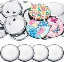 300 Pieces Blank Button Making Supplies round Badge Parts Metal Pin Badge Kit fo