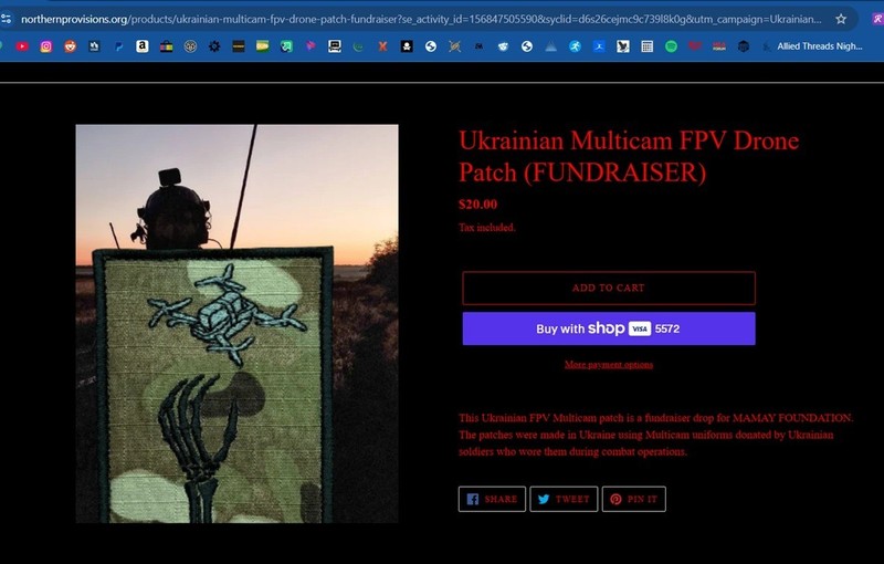 Northern Provisions Ukrainian Multicam FPV Drone Patch (FUNDRAISER) SOLD OUT!!!