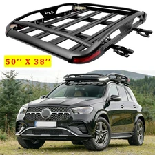 Roof Rack Luggage Cargo Basket+Cross Bars w/LED Light For MERCEDES GLE 2016-2025