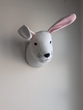 Stuffed Bunny Head Wall Hanging Decor for Kids Room Nursery Decor