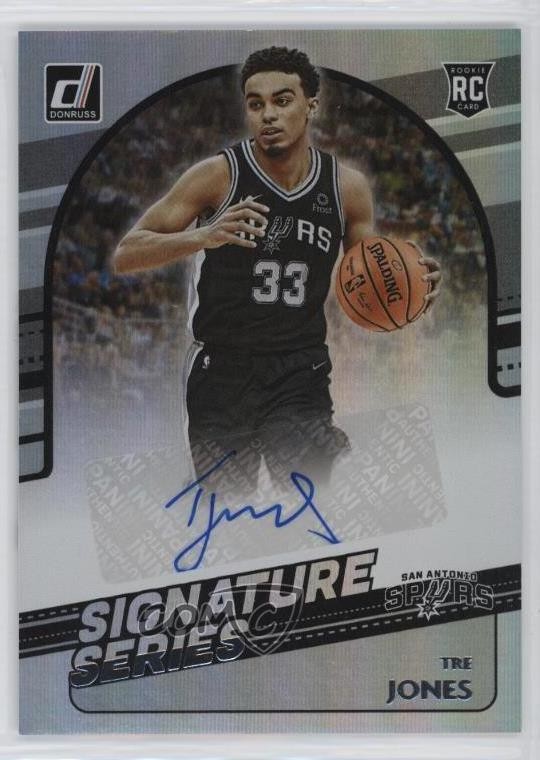 2020-21 Panini Donruss Signature Series Tre Jones #SG-TJO Rookie Auto RC