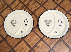Gentlemen’s Hardware The Adventure Begins Enamel Divided Two Camping Plates Mint