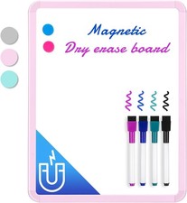 VUSIGN Pink Magnetic Dry Erase Board Fridge Wall Locker 14 x 11 pens magnets NEW