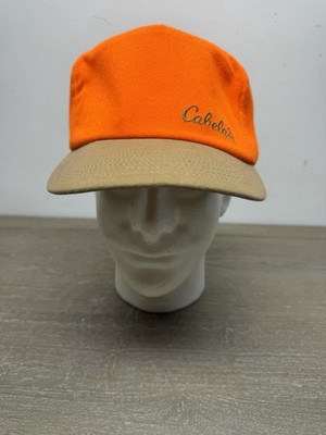 Vintage Cabela s Blaze Orange Hunting Hat USA One Size Strapback