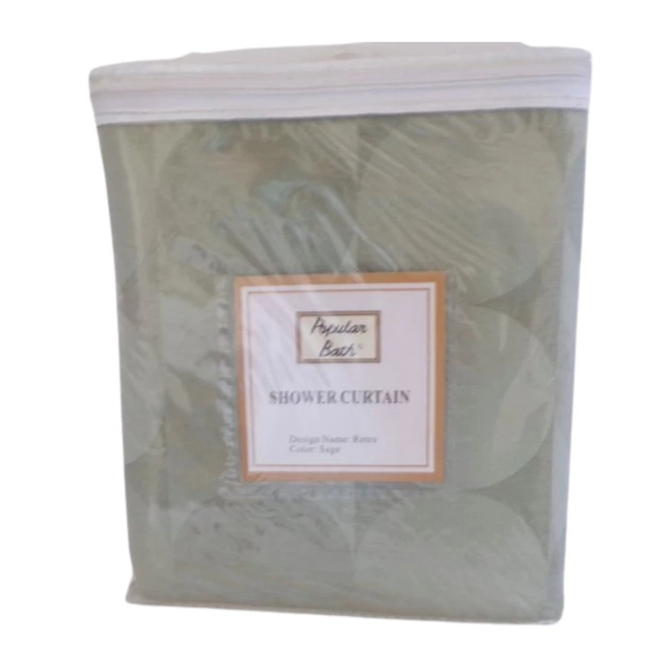 Cortina de Ducha Retro-Sage 70"W x 72"L Poliéster Foto 3 de 4