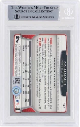 Didi Gregorius Diamondbacks Signed 2013 Bowman Chrome MLB BAS Rookie Card w/Insc - Image 2 of 3