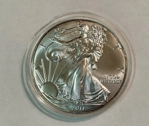 2001 1 oz Silver American Eagle (Brilliant Uncirculated) In Capsule, Authentic