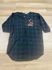 Mickey Inc Sleepwear Disney Plaid Winnie the Pooh Nightgown One Size Vtg