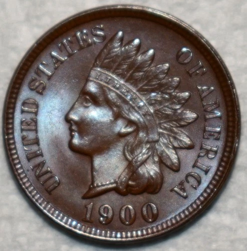 Gem Uncirculated 1900 Indian Head Cent, Radiant, Beautifully Toned specimen.