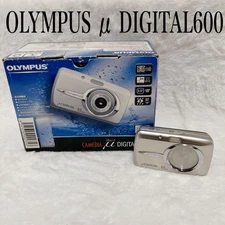 OLYMPUS μ DIGITAL600 Silver Compact Digital Camera Tested Great Condition