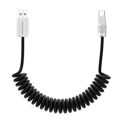chubbycable Curly Chubby 120W Coiled USB C Fast Charging Cable Durable Braide...