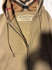 Giacca con cappuccio e zip Burberry Tan taglia S usata