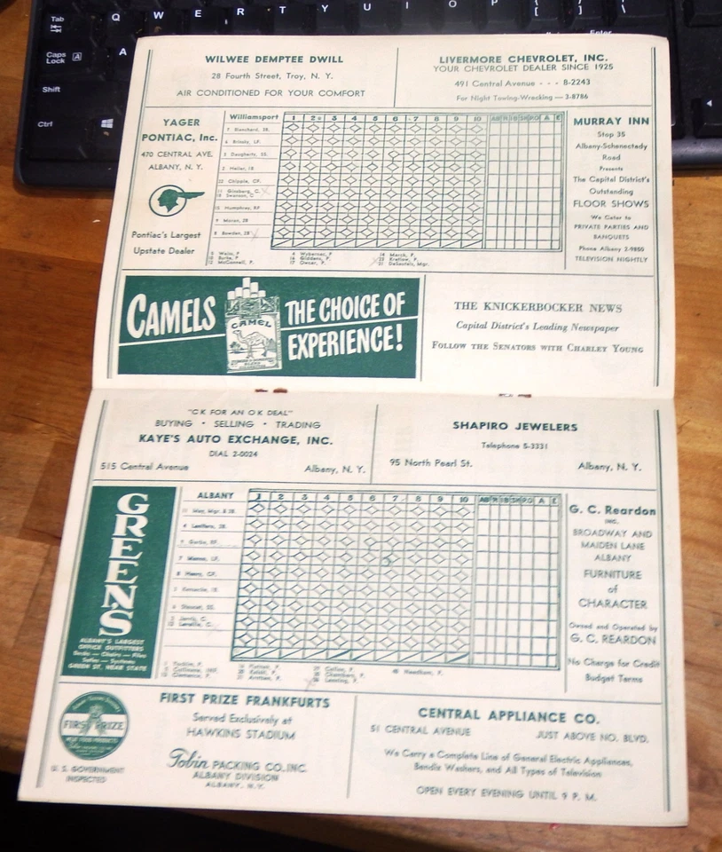 1947 Albany Senators williamsport Eastern League Program and Score card - Image 2 of 3