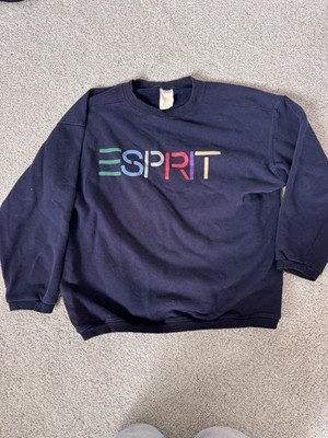 GUC Esprit Women's Dark Blue Long-Sleeve Sweatshirt 100% Cotton SZ M