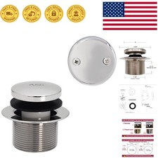 Complete Brass Bathtub Drain Trim with Two-Hole Overflow in Polished Chrome