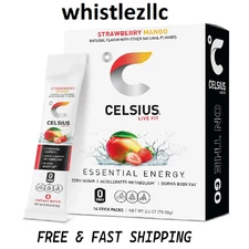 CELSIUS On-The-Go Energy Drink Mix – Strawberry Mango, 14 Stick Pack